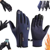MKOXPO waterproof windproof gloves blue close-up showing durable exterior for cold days