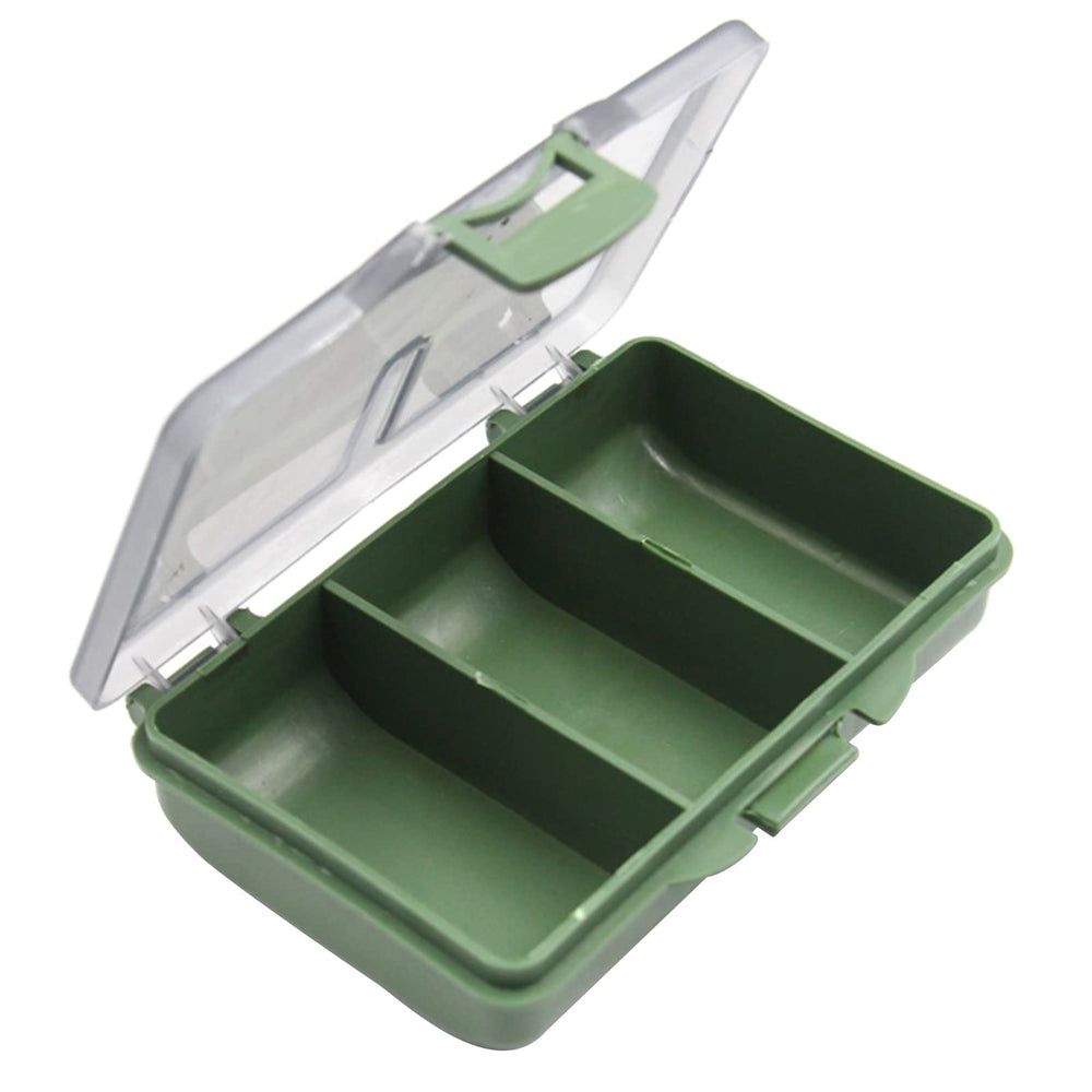 Mllepjdh fishing tackle box, clear PP waterproof with up to eight compartments for precise lure storage.
