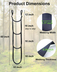 MLNSUNNY 4-step climbing aider top rungs highlight reinforced double-layer webbing for secure climbs.