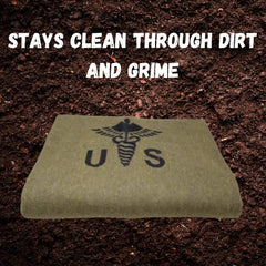 M MCGUIRE GEAR blanket highlighting fire retardant properties for safety.