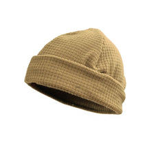 Close-up of the grid fleece texture highlighting lightweight breathable insulation