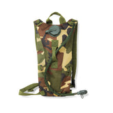 M MCGUIRE GEAR hydration backpack in woodland camo for hands-free hydration on trails