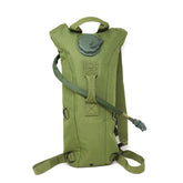 M MCGUIRE GEAR hydration pack front view in olive drab, ready for hiking.