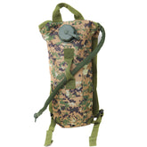 M MCGUIRE GEAR hydration pack in woodland Marpat for rugged outdoor use.