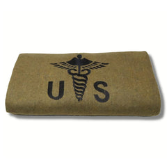 M MCGUIRE GEAR military wool blanket in olive drab for rugged warmth outdoors.