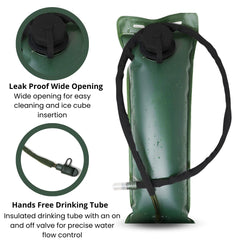 Two compartments offer organized storage in the M MCGUIRE GEAR hydration backpack.