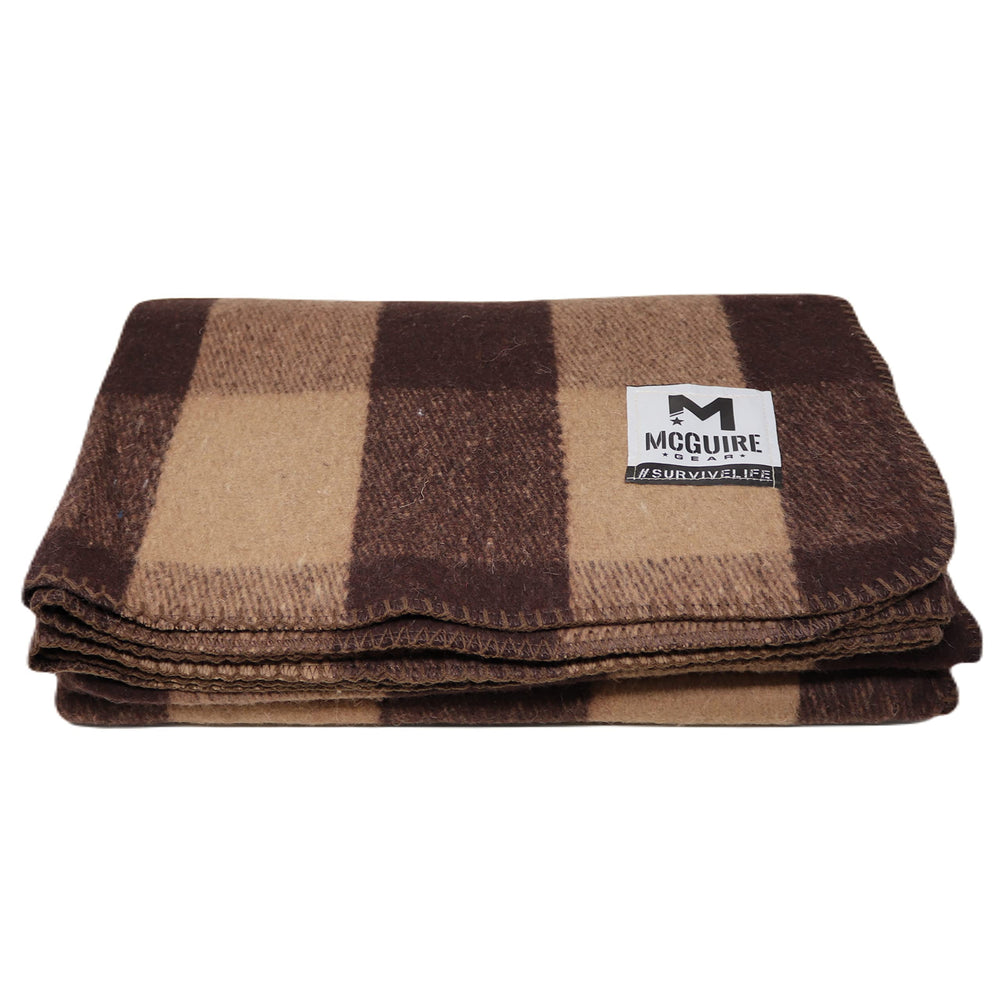 M MCGUIRE GEAR Warm Wool Bunkhouse blanket overview for cozy outdoor warmth.