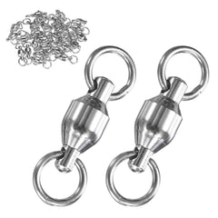 MMETERXITY 30-pack ball-bearing swivels welded ring for versatile freshwater and saltwater use.
