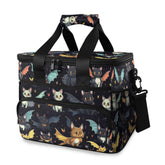 MNSRUU cooler bag featuring gothic skull cat bat design for picnics and lunches.