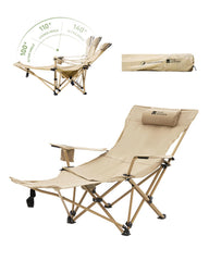 MOBI GARDEN reclining camping chair with four-position backrest for customizable outdoor comfort.