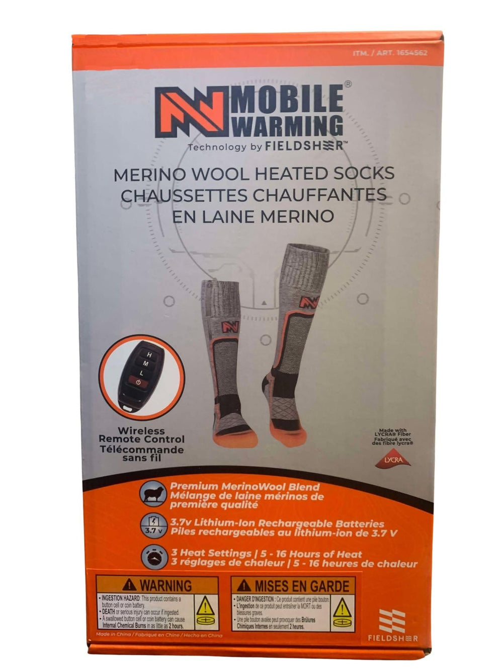 Mobile Warming Merino Heated Socks provide toe warmth for cold-weather outings