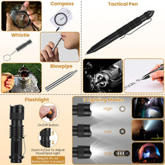 Moclever 125pcs survival kit compass view for confident navigation