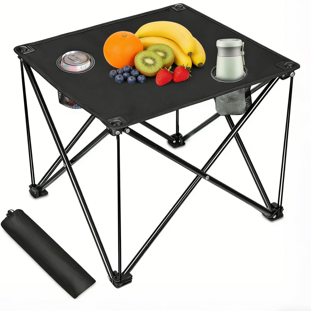 Moclever foldable camping table in compact setup for easy transport.