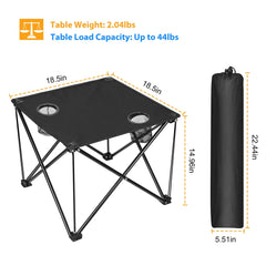 Moclever foldable table with quick-clip S-hooks for tool-free assembly.