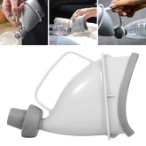Moclever unisex-urination-device in-use for discreet travel relief.