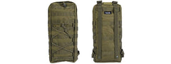 Modern Airsoft Tactical Hydration Pack front view in green for on-the-go hydration.