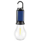 MODOAO solar tent lantern with top hook for hands-free hanging during camping.