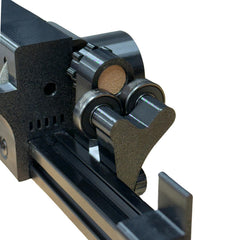 modsaw Deluxe Kit vacuum attachment capturing carbon dust for a cleaner workspace