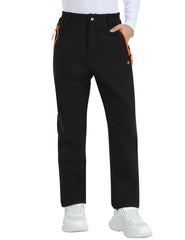 MoFiz Kids fleece-lined hiking pants back view highlights durable fabric and adjustable fit