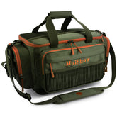 MoiShow fishing tackle bag green front view showing large capacity for 3700 and 3600 tackle boxes