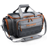 MoiShow grey front view shows spacious compartments for 3700 and 3600 tackle boxes.