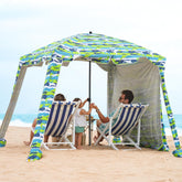 Mojest Beach Cabana 6ft setup demonstrates quick, one-person assembly for easy seaside shade.