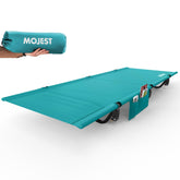 Mojest Ultralight Camping Cot blue bed surface for comfortable outdoor sleep