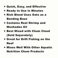 Product shot of Mojo Fishing Oats bag with chum cloud context