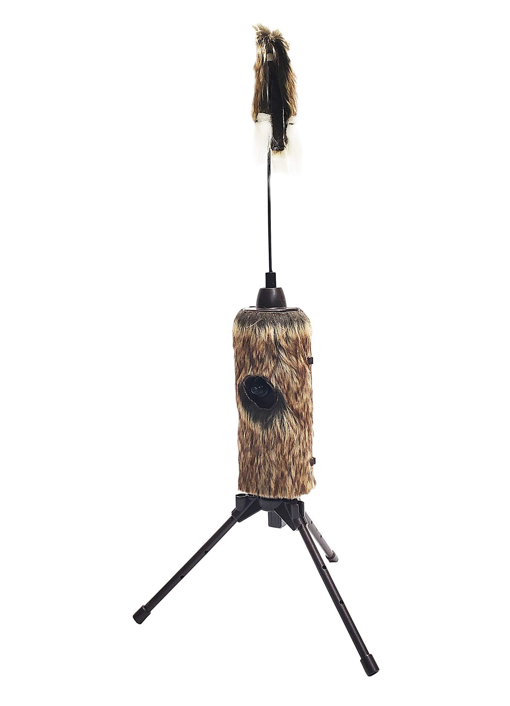 MOJO Outdoors Fuzzy Critter decoy front view showing lifelike fur for predator attraction