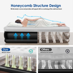 MoKo air mattress queen 18 inch height provides elevation and comfortable sleeping for guests and camping.