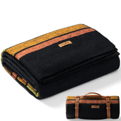 Molithe wool blanket 62x86 folded, highlighting warmth and premium texture for camping