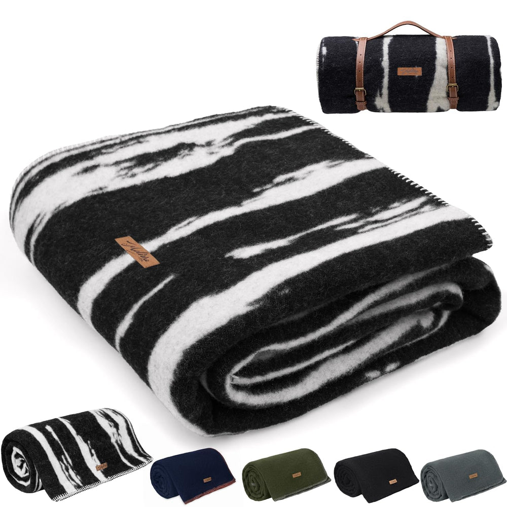 Molithe wool blanket fiber texture close-up highlighting warmth and durability