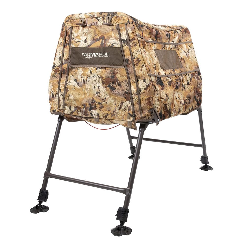 Momarsh Invisi Lab Dog Blind full-view setup for stable concealment