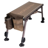 Momarsh lightweight adjustable mobile bench seat main view shows stability on uneven terrain.