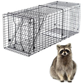 Mondogreet heavy-duty live trap folded for easy transport and storage.