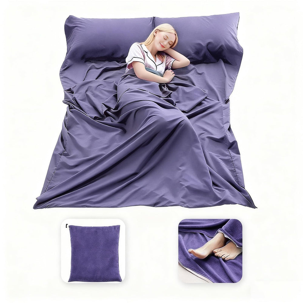 MongByYa sleeping bag liner folded compact for easy travel storage