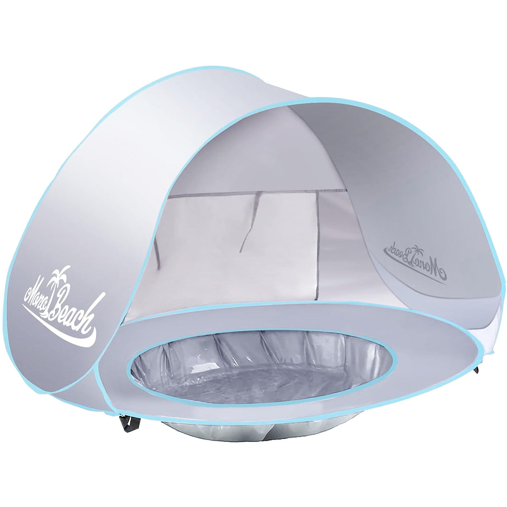 Monobeach baby shade tent open, compact 47.2x30.3x23.6 in for quick sun protection.