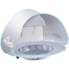 Monobeach baby shade tent open, compact 47.2x30.3x23.6 in for quick sun protection.
