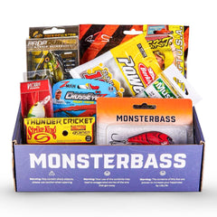 MONSTERBASS Platinum Mystery Box interior with 7 bass lures for versatile fishing