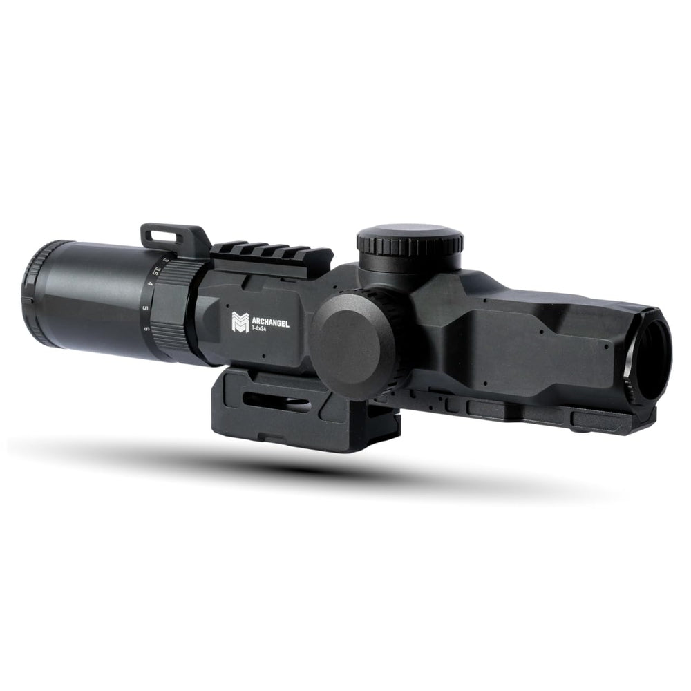 Monstrum Archangel ED 1-6x ffp scope showcases fast 1x aiming and mid-range versatility.