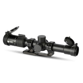 Monstrum Banshee 2-10x30 FFP scope angled view for quick target acquisition.