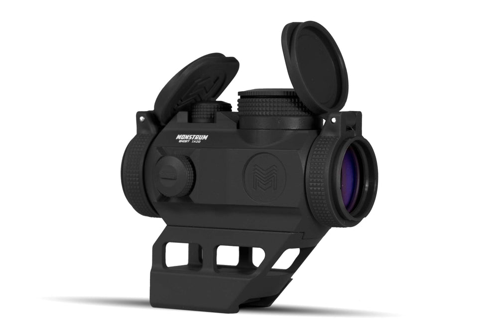 Monstrum Ghost red dot sight front view highlights quick targeting for close-range engagements.