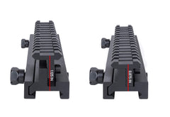 Monstrum Lockdown picatinny riser side view highlights rugged rail engagement