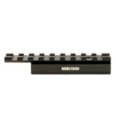 Monstrum low-profile 9-slot dovetail-to-picatinny rail for secure airgun optic mounting.