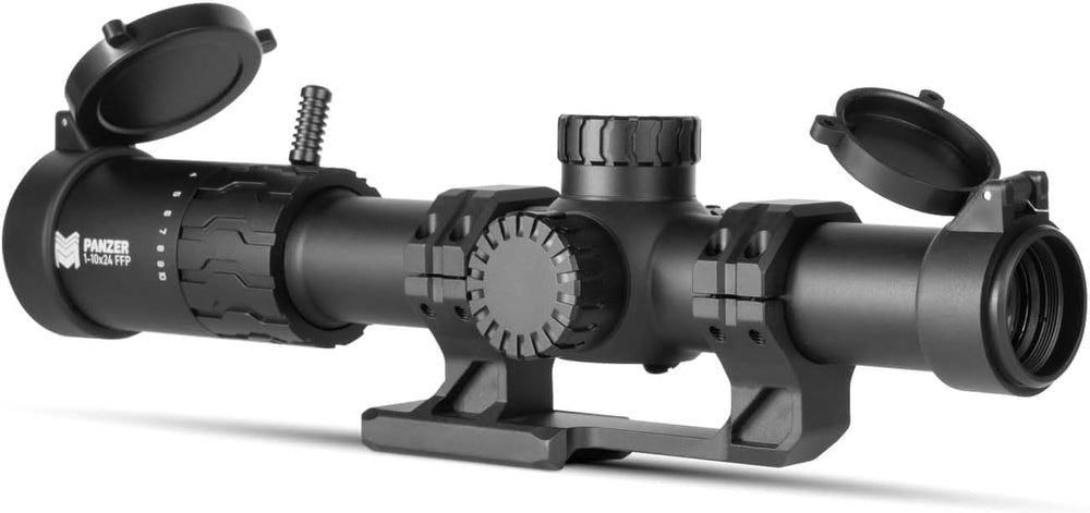 Monstrum Panzer ED 1-6x24 throw lever for smooth magnification control and fast transitions.