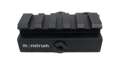 Monstrum quick-release mount enables rapid optic attachment and removal for versatile setups.
