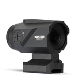 Monstrum Ruckus e 4X prism scope delivers crisp field of view for quick target hits.