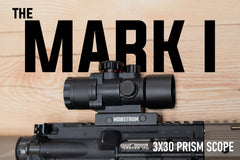 Monstrum S330P DX1 reticle closeup, etched glass for crisp aiming.