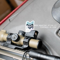 Monstrum Sidewinder on flat-top Picatinny rail for easy mounting.
