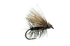 Montana Fly Company Elk Hair Caddis Black 16, ideal for trout fishing in streams.